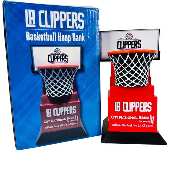 LA Clippers NBA Basketball Hoop Piggy Bank Coin SGA City National 2017 - Picture 1 of 8